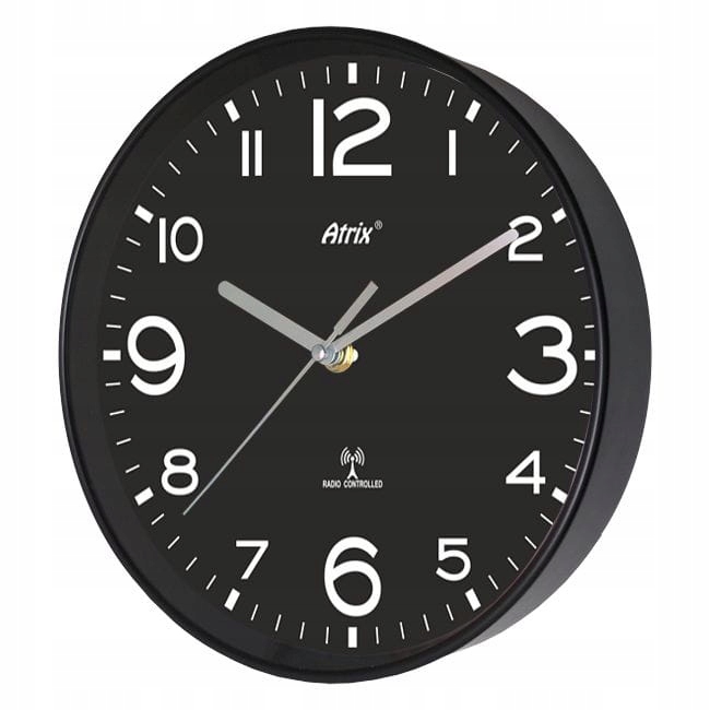 Hodiny - Rádiom riadené hodiny čierna 25 cm # 1