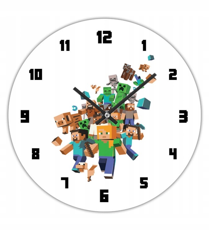 Hodiny - Detské hodiny Nástenné Happy Hour Minecraft 6