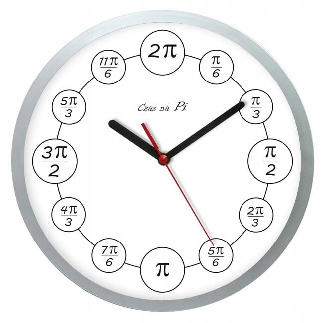 Hodiny - Matematické hodiny pi silver / s.cichy