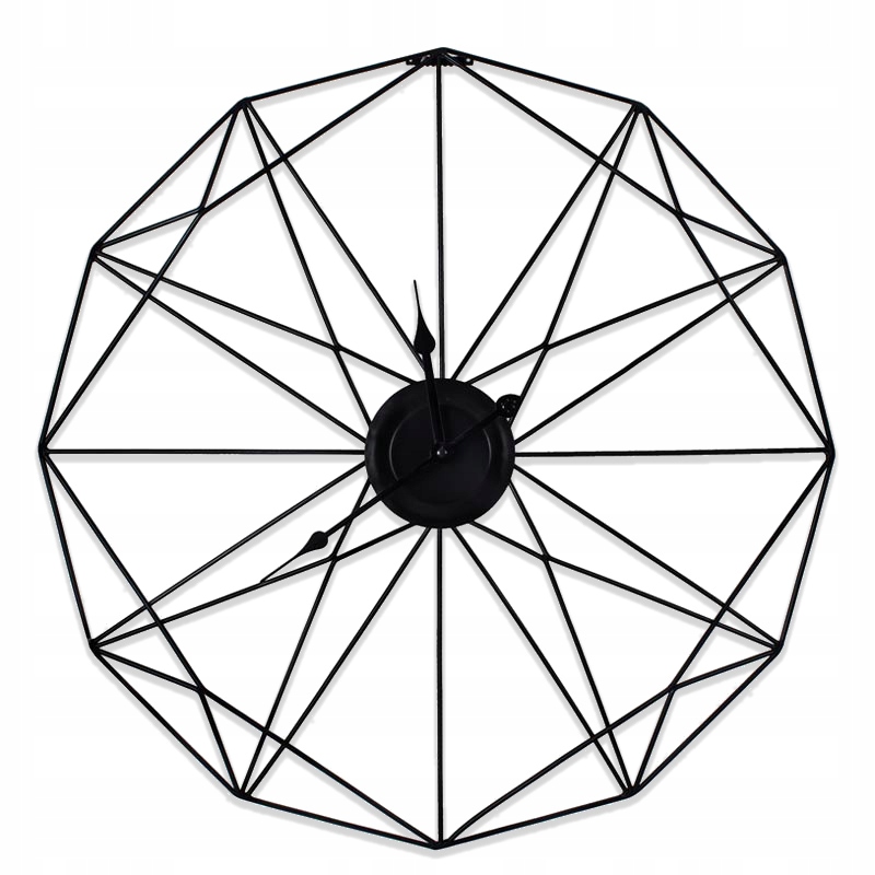 Hodiny - Black metal hodiny na moderné loft stene