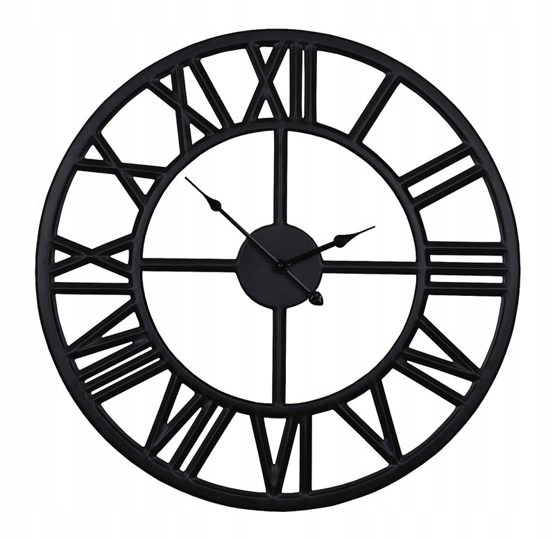 Hodiny - Nástenné hodiny Black Metal Loft Retro 60 cm