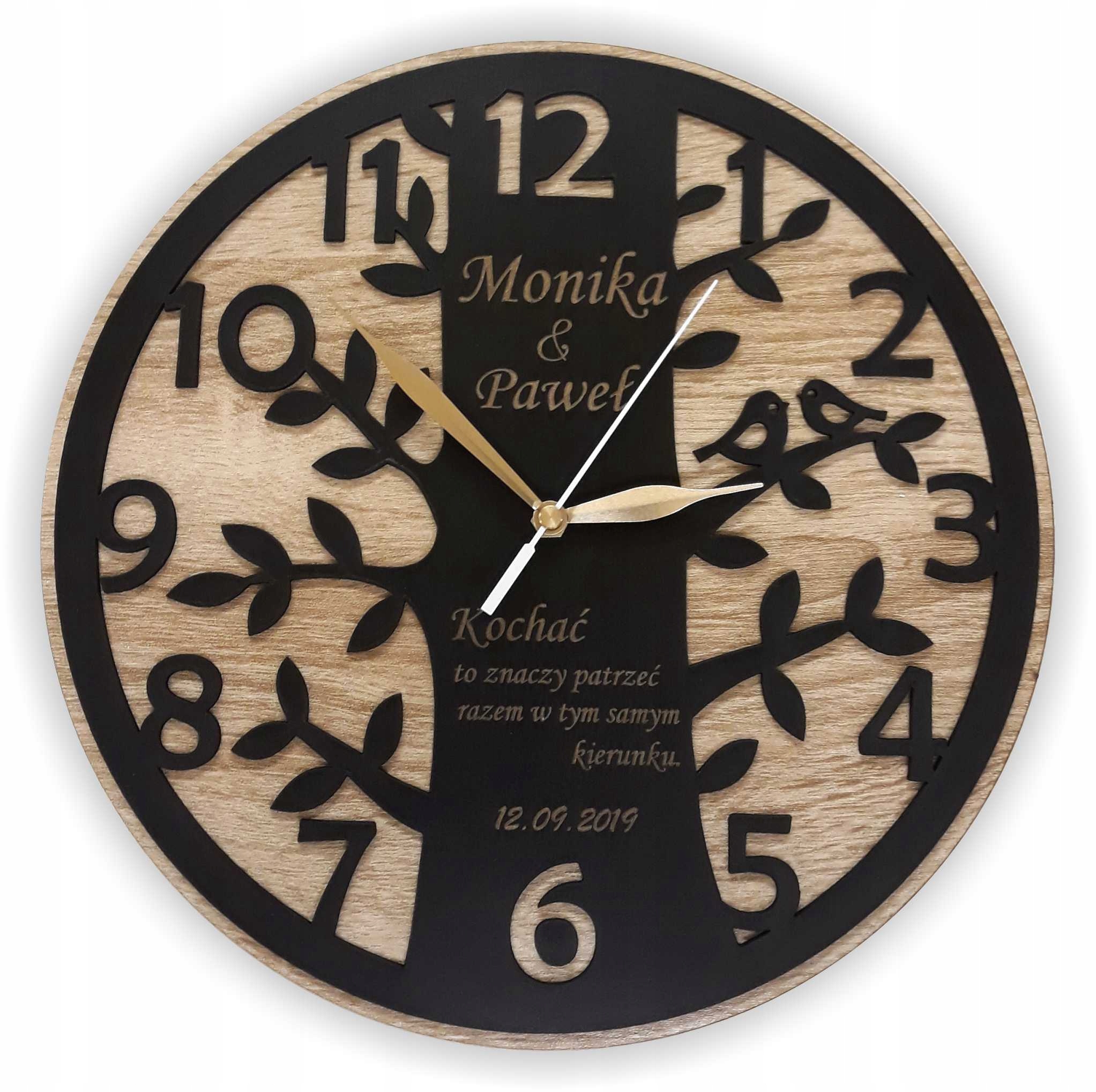 Hodiny - Svadobný dar Clock Souvenir výročie svadby Oak