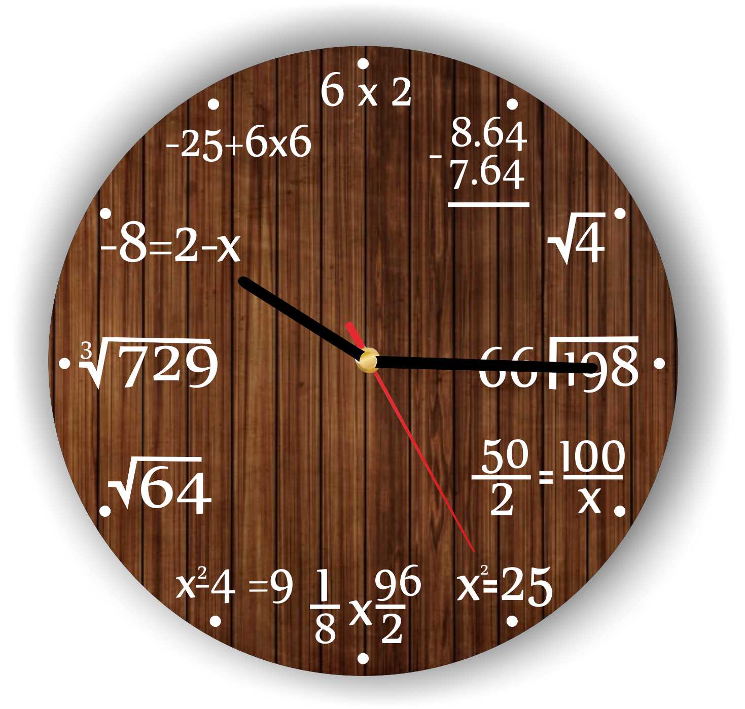 Hodiny - Nástenné hodiny darček pre učiteľov matematiky