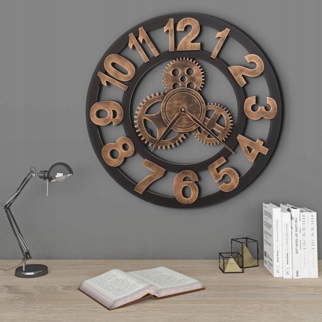 Hodiny - Nástenné hodiny, Metal, 58 cm, Gold-Black VX