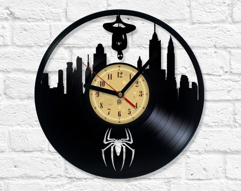 Hodiny - Nástenné hodiny s vinyl - Spider Man