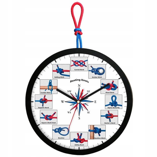 Hodiny - Plachtenie clock black / tečúcou uzly
