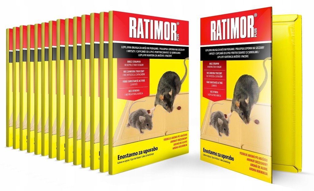 Otrava pre myš - PÁSKA LEPIACA PASCE NA MYŠI, POTKANY RATIMOR 15PCS