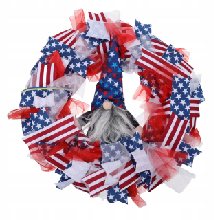 Veniec na dvere - 1 ks Deň nezávislosti Gnome Doll Flag