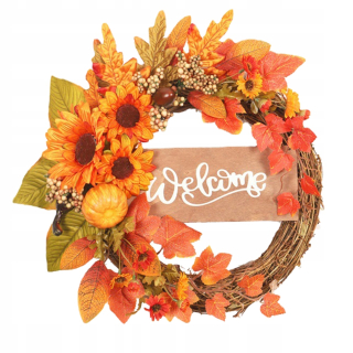 Veniec na dvere - 1 ks Thanksgiving Sunflower Garland