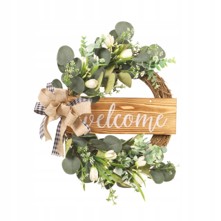 Veniec na dvere - 1 PC emulácia tulipán eukalyptský veniec