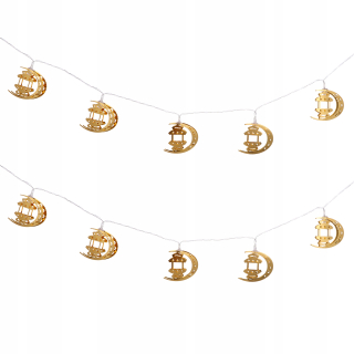 Lampáš, svietník - 1 Set Moon Design LED String Light, moslimský