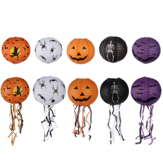 Lampáš, svietník - 10ks Halloween Spider Witch Folding Tekvicové