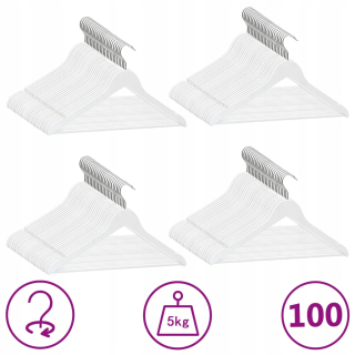 Vešiak - 100 vešiakov na odevy, non -slip, biely