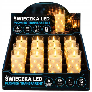 Súprava 12 LED sviečok Masterled 13 cm, 2000 K, na batérie AA