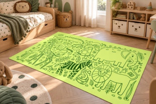 Detská PVC podlahová krytina so zvieratami 150 × 100 cm