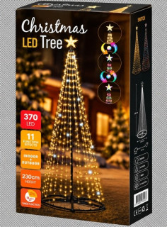Svietiaci vianočný stromček 230 cm 370 LED