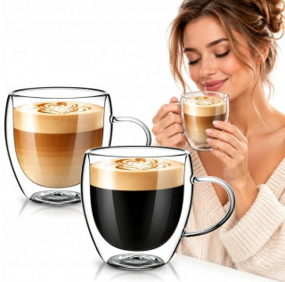 Dvojstenné poháre s uchom Koanni 350 ml, 6 ks