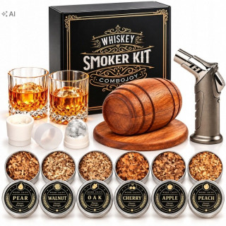 Set na údenie whisky Telinult s pohármi a formami na ľad
