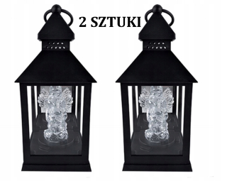 LED sviečka s anjelom Cortina 23 cm čierna