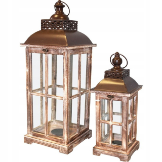 Lampáš, svietník - 2 LAMP RETRO__LAMPIONY záhradné 74G242