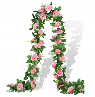 2 STS Umelé kvety Garland Rose visí 220cm