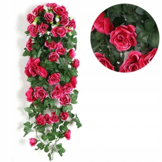 2 × Závesné kytice Umelé kvety ruže 90 cm