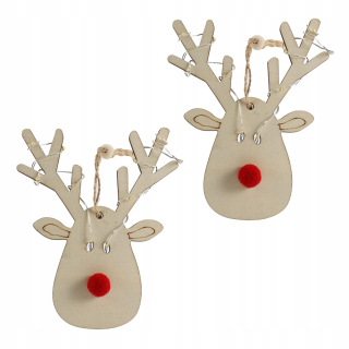 Lampáš, svietník - 2ks LED Christmas Fawn Light String Decor
