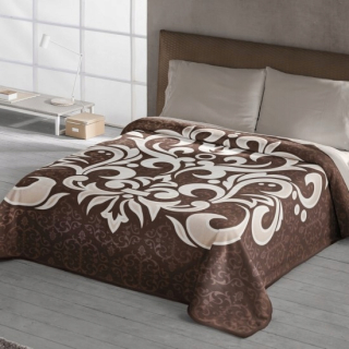 Prikrývka na posteľ - Belpla Bedside Polyester 240 x 220 cm béžová, hnedá odtiene