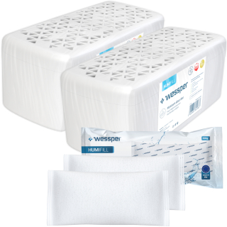 Pohlcovač vlhkosti - 2x Veľký absorbér vlhkosti Wesper + vložte 500 g