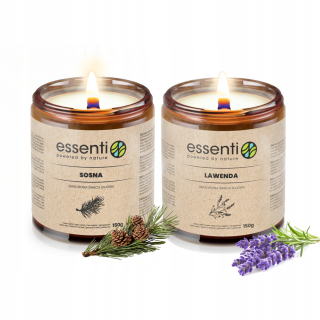 Sójová sviečka Lavender Essenti + sviečka sóje essenti