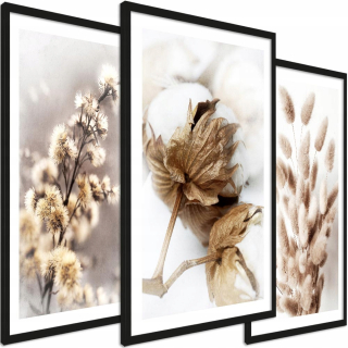 3 zarámované obrazy do obývačky, príroda, set 3x45x65 triptych dekorácie