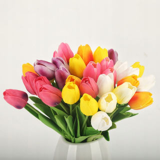 30ks tulipán silikón tulipány krásnu kyticu