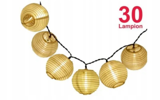 Lampáš, svietník - 30ks NYLON LANTERNS IP65 10M