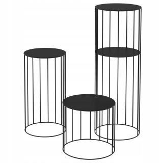 3x Stojan na kvety Kovový stojan na kvety LOFT set