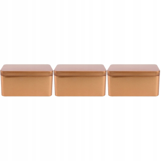 Kôš, košík - 3ks obdĺžnikové tinkplate box Mini prenosný čaj le