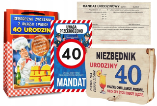 Darček k 40. narodeninám pre chlapa – súprava základných vecí, taška, karta