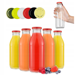 45x KUBUŚ 500ml sklenené fľaše na džús, 0,5l džús