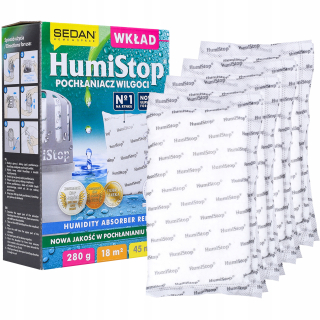 Pohlcovač vlhkosti - 4x Vložte 280 g - Vlhký absorbér Humistop Sedan