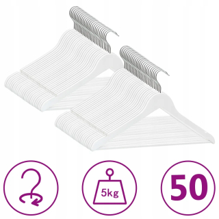 Vešiak - 50 vešiakov na odevy, non -slip, biely