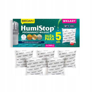 Pohlcovač vlhkosti - 5x kaziet pre absorbér vlhkosti Humistop