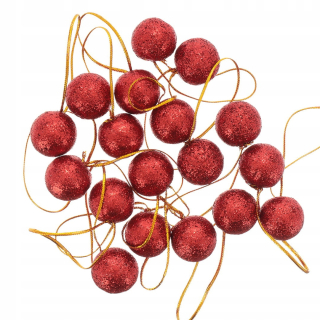 Vianočné ozdoby - [680117] 2,5 cm trblietky BAUBLES 18 Červené