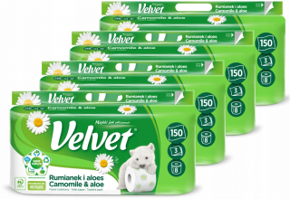 Toaletný papier - 7 x toaletný papier zamat Rumianek a aloe
