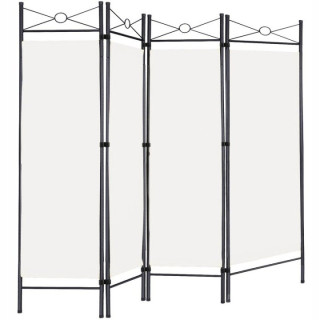 Krémový kovový paraván Wideshop ART-259, 4 diely 180 × 163 cm