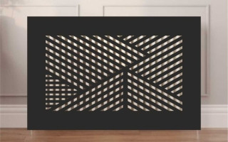 Čierny kryt radiátora z DIBOND 49 × 58 cm