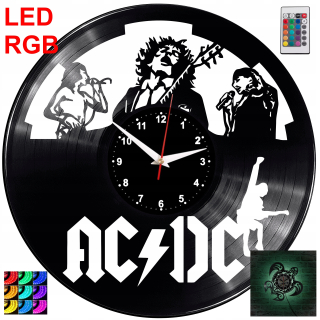 Hodiny - ACDC LED Nástenné hodiny Plate Vinyl