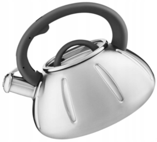 Čajník - Tradičná oceľová rýchlovarná kanvica Ambition 2,5 l, odtiene sivej a striebornej