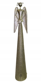Anjel so srdcom Zlatý svietnik 116 cm