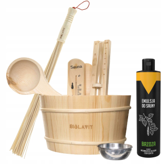 Sauna set emulzia breza vedro vedro Witki