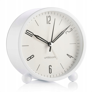 Hodiny - Budík Unibloom, biely, 11,6 cm