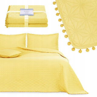 Prikrývka na posteľ - Deplikácia Ameliahome Polyester 240 x 220 cm odtiene žltej